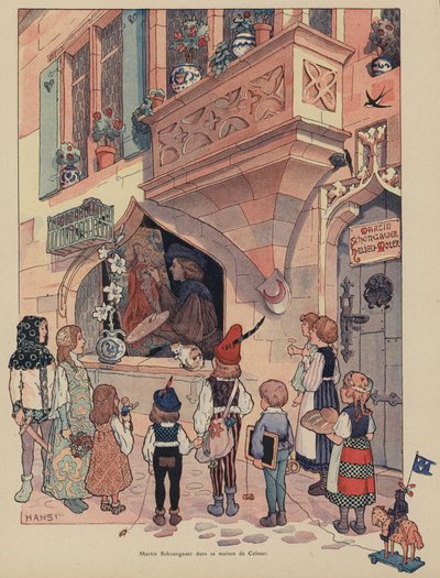 Martin Schongauer, elsässischer Maler und Kupferstecher in seinem Haus in Colmar von Jean Jacques Waltz