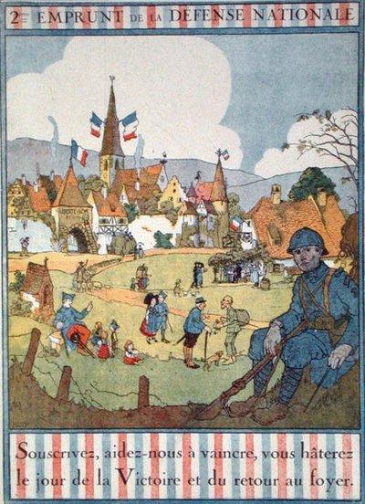 Plakat zur Werbung für den Zweiten Nationalen Verteidigungskredit von Jean Jacques Waltz