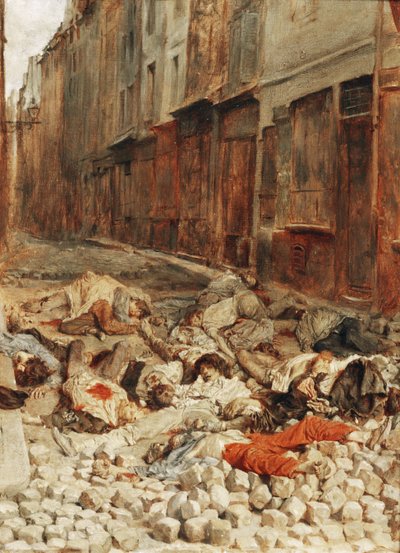 Barrikade in der Mortellerie, Paris von Jean-Louis Ernest Meissonier