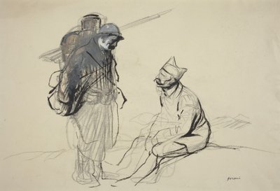 Poilu und Tommy im Gespräch von Jean-Louis Forain