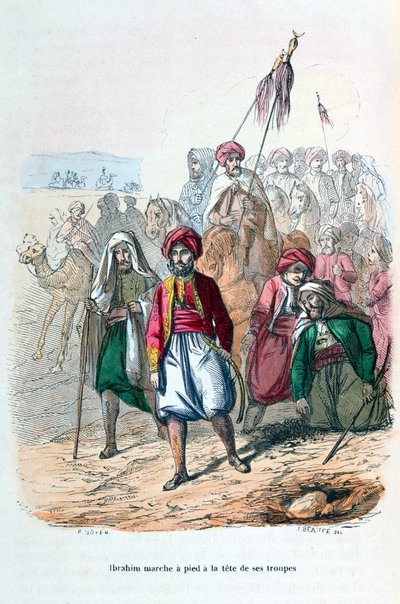 Ibrahim Pascha marschiert an der Spitze seiner Truppen von Jean Adolphe Beauce