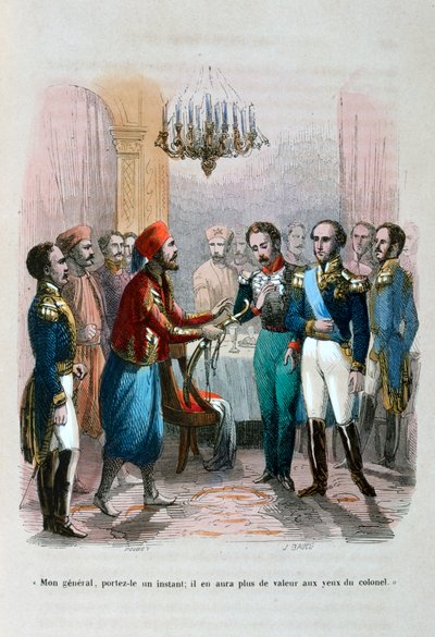 Treffen zwischen Ibrahim Pacha und Oberst Faudoa, Ägypten von Jean Adolphe Beauce