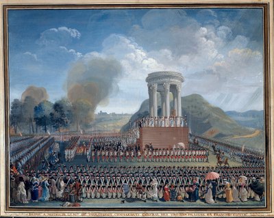 Fest der Föderation in Besançon am 14. Juli 1790 von Jean Alexis Cornu