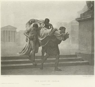 Der Leichnam Caesars (Gravur) von Jean Andre Rixens