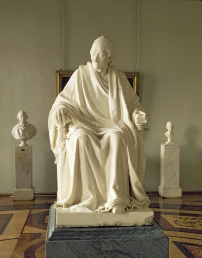 Francois Marie Arouet Voltaire (1694-1778) 1781 (Marmor) von Jean Antoine Houdon