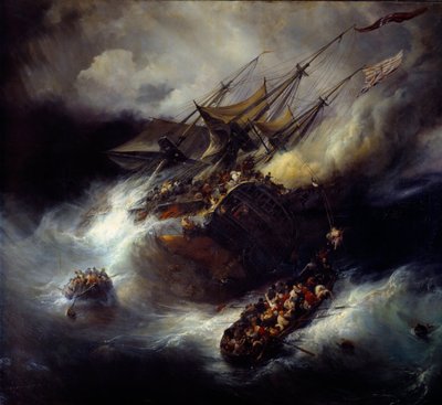 Brand der Kent, Untergang eines Bootes (1800) von Jean Antoine Theodore Gudin