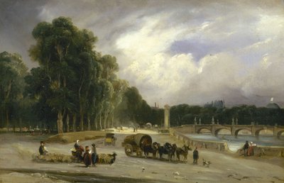 Ansicht des Cours la Reine, ca. 1828 von Jean Antoine Theodore Gudin