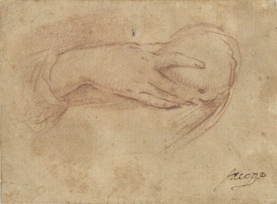 Hand an einer Brust von Jean Antoine Watteau (rejected attribution)