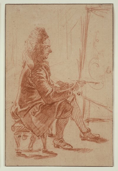 Ein Perückenmaler (möglicherweise Claude Audran), um 1709 von Jean Antoine Watteau