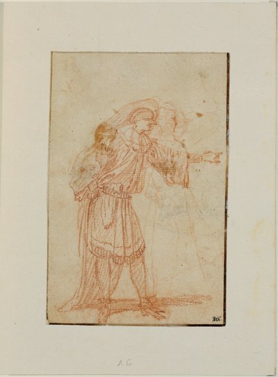 Der Doktor, Figur der italienischen Komödie, und eine Frau von Jean Antoine Watteau