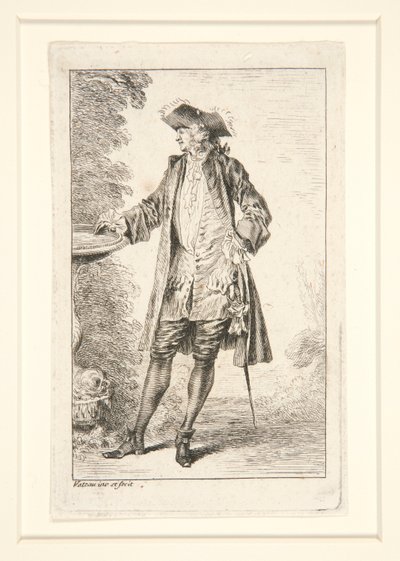 Tafel aus der Serie Figuren der Mode von Jean Antoine Watteau