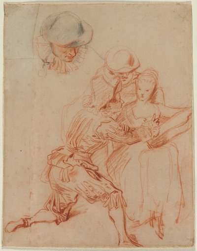 Studie für "Der Erzähler" (Le Conteur) von Jean Antoine Watteau