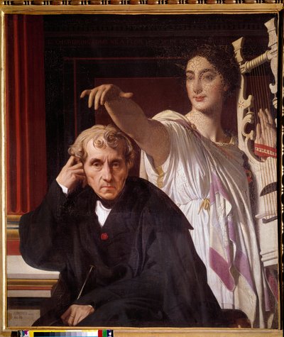 Porträt des italienischen Komponisten Luigi Cherubini mit der Muse der lyrischen Poesie von Jean Auguste Dominique Ingres