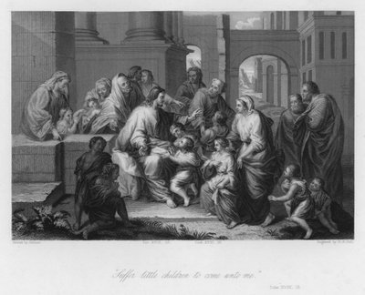 Christus segnet die Kinder, Lukas XVIII von Jean Baptiste (after) Jouvenet