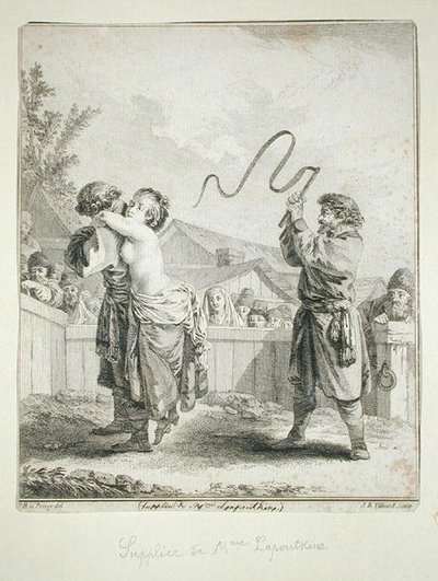 Flehen von Madame Lapoutkine, graviert von Jean Baptiste Tilliard von Jean Baptiste (after) Le Prince