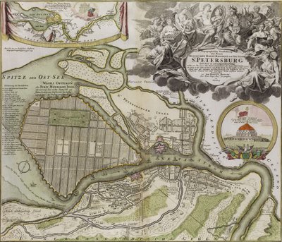 Karte von Petersburg, Sankt Petersburg Masterplan von Jean Baptiste Alexandre Le Blond