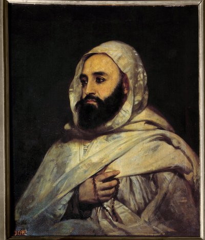 Porträt von Ben Mahi Ed Din Abd El Kader (Abd El-Kader) (1808-1883) Emir Algerien von Jean Baptiste Ange Tissier