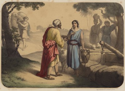 Eliezer und Rebekka von Jean Baptiste Auguste Leloir