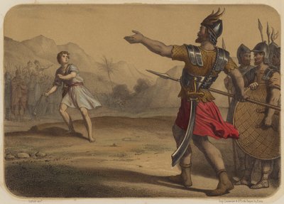 Goliath fordert David heraus von Jean Baptiste Auguste Leloir