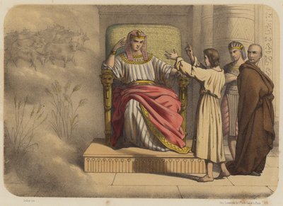 Joseph vor dem Pharao von Jean Baptiste Auguste Leloir