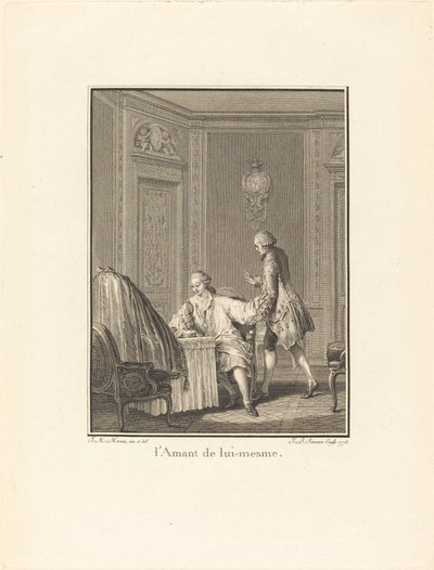 Der Liebhaber seiner selbst von Jean Baptiste Blaise Simonet after Jean Michel Moreau