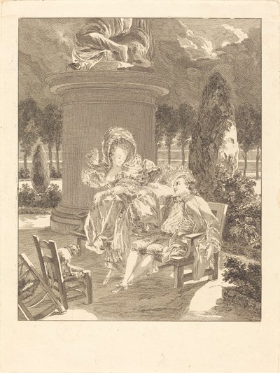 Der Abend der Thuileries von Jean Baptiste Blaise Simonet after Pierre Antoine Baudouin