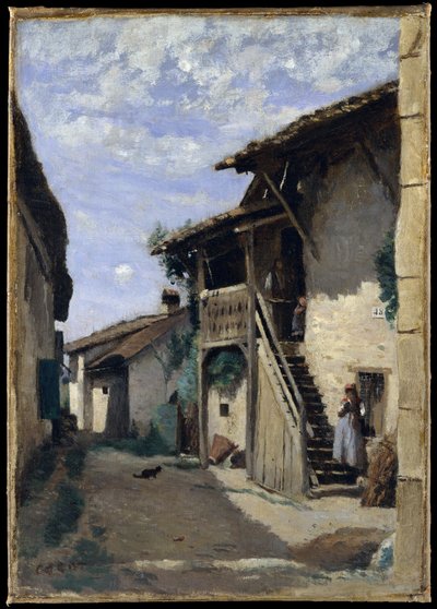 Eine Dorfstraße, Dardagny von Jean Baptiste Camille Corot
