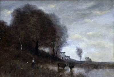 Landschaft auf dem Land von Jean Baptiste Camille Corot