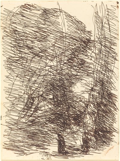 Träumer unter hohen Bäumen Le Reveur sous les grands arbres, 1874 von Jean Baptiste Camille Corot