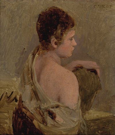Junger Mann mit nackter Schulter von Jean-Baptiste-Camille Corot