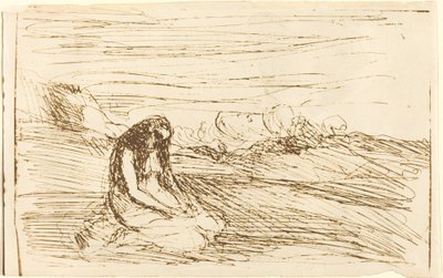 Maria Magdalena in Meditation (Madeleine en méditation) von Jean Baptiste Camille Corot
