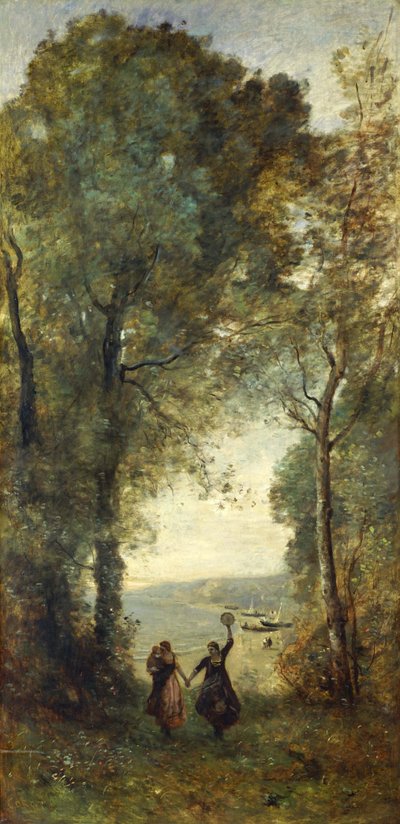 Erinnerung an den Strand von Neapel von Jean-Baptiste-Camille Corot