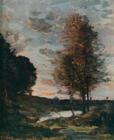 Soleil Couchant, ca. 1910 von Jean Baptiste Camille Corot