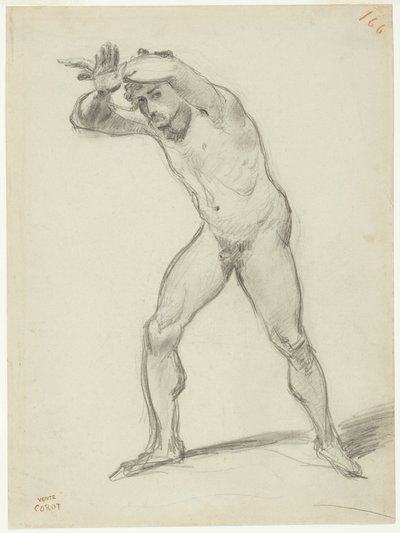 Stehender männlicher Akt von Jean Baptiste Camille Corot