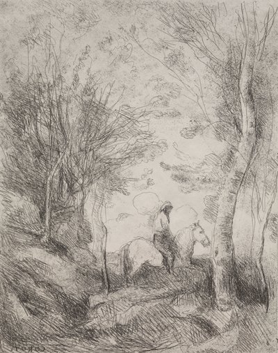 Der große Kavalier im Wald von Jean Baptiste Camille Corot
