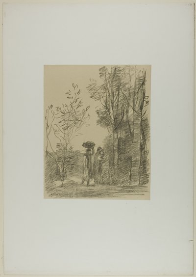 Das Treffen im Wald von Jean Baptiste Camille Corot