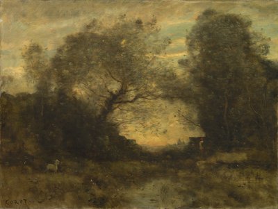 Der Teich am Eingang des Waldes von Jean-Baptiste-Camille Corot