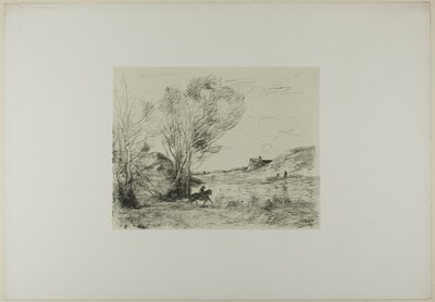 Der Reiter im Schilf von Jean Baptiste Camille Corot