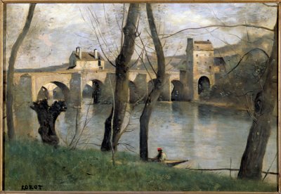 Ansicht der Brücke von Mantes von Jean Baptiste Camille Corot