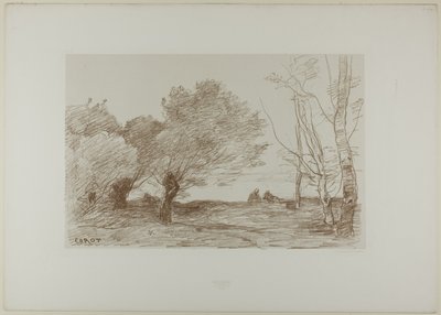 Weiden und weiße Pappeln von Jean Baptiste Camille Corot