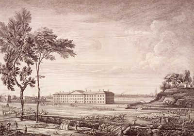 Ansicht des Londoner Krankenhauses in der Whitechapel Road, 1753 von Jean Baptiste Claude Chatelain