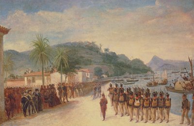 Einschiffung in Praia Grande von Jean Baptiste Debret