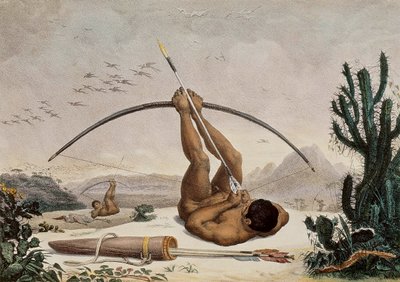 Einheimische Bogenschützen, Illustration aus den Reisen ins Innere Brasiliens, 1834 von Jean Baptiste Debret