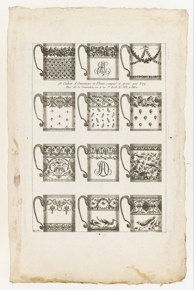 Designs für Schokoladentassen, Platte 1 aus 1st Cahier d