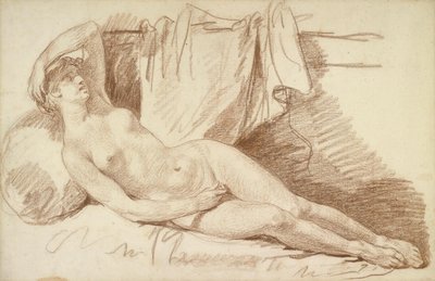 Liegender weiblicher Akt: Studie für "Aegina besucht von Jupiter" von Jean-Baptiste Greuze