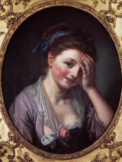 Das Mädchen hat die Rose von Jean Baptiste Greuze