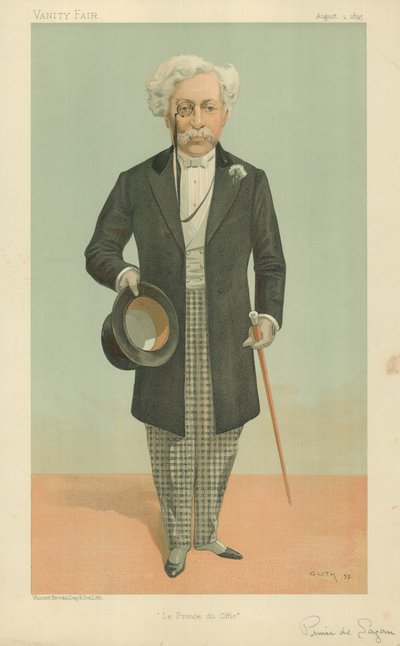 Le Prince de Sagan, Le Prince du Chic, 1. August 1895, Vanity Fair Karikatur von Jean Baptiste Guth