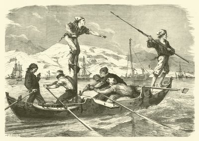 Schwertfischfang vor der Küste Siziliens (Gravur) von Jean Baptiste Henri Durand Brager
