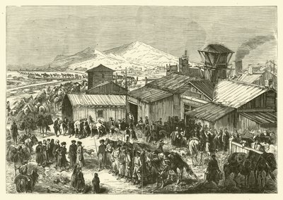 Russischer Handelsposten in Kaschgar (Gravur) von Jean Baptiste Henri Durand Brager