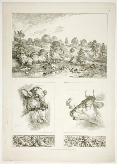 Platte vier von 38 aus Oeuvres de J. B. Huet von Jean Baptiste Huet